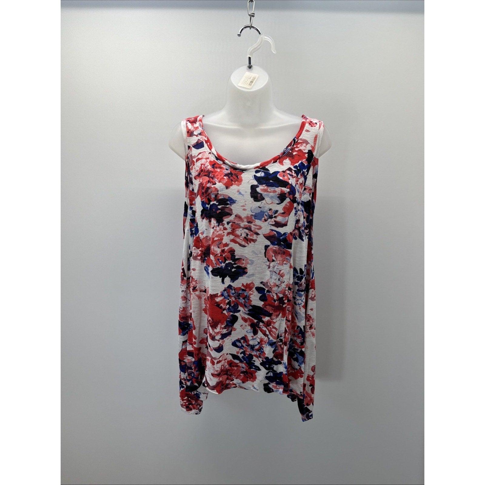 Womens kenar white floral tank top sz 2X