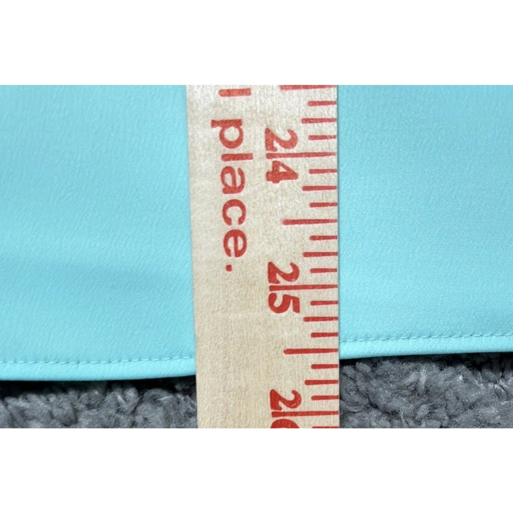 New THE LIMITED Collection Plus 1X Aruba Blue Asymmetric Ruffle Front Blouse