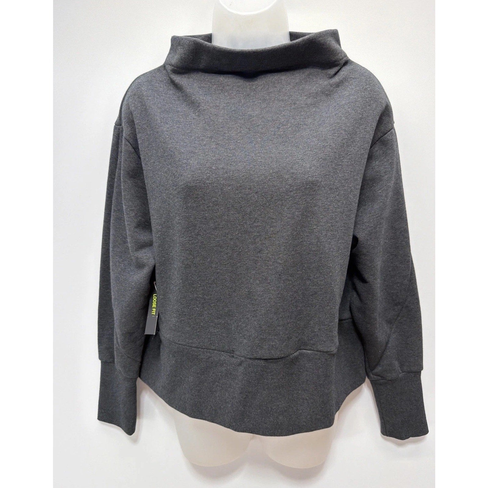 Nike Dri-fit Versa Studio Mock Neck Sweatshirt - Dark Gray Heather - L NWT