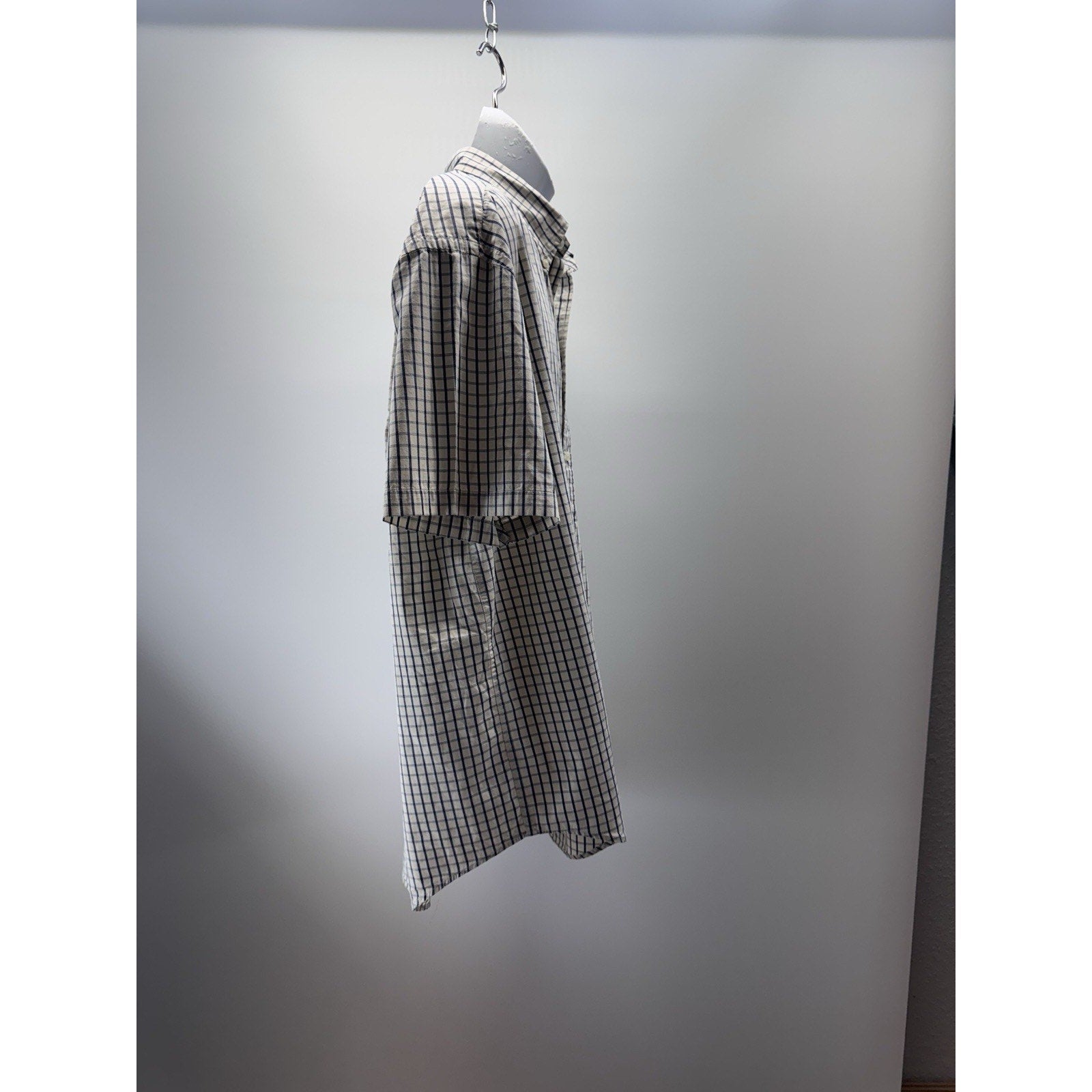 Nautica Short Sleeve Button Up Blue Plaid Shirt Men’s Size X-Large