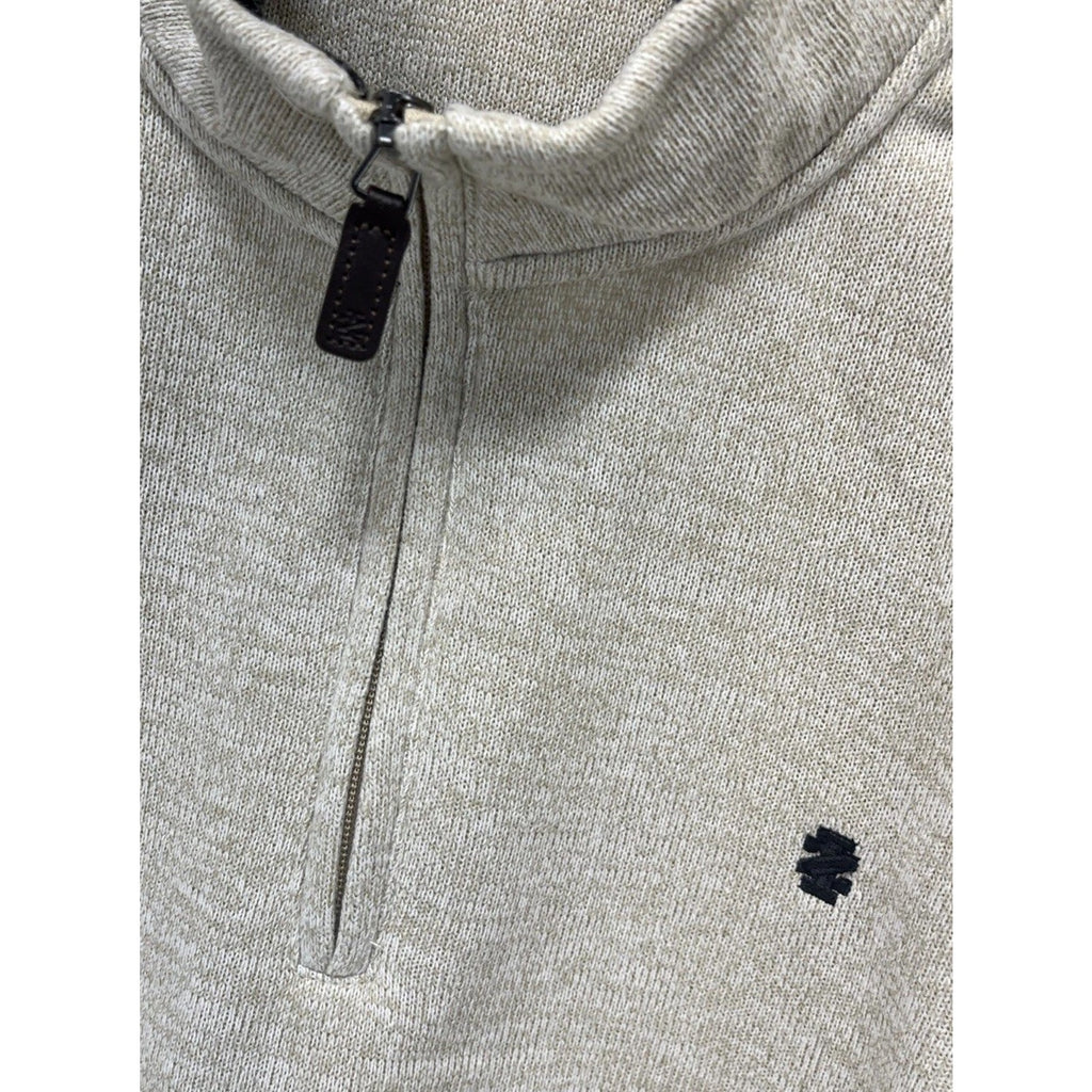 Men’s Izod One Quarter Zip Beige Tech Sweater Sz 4XL