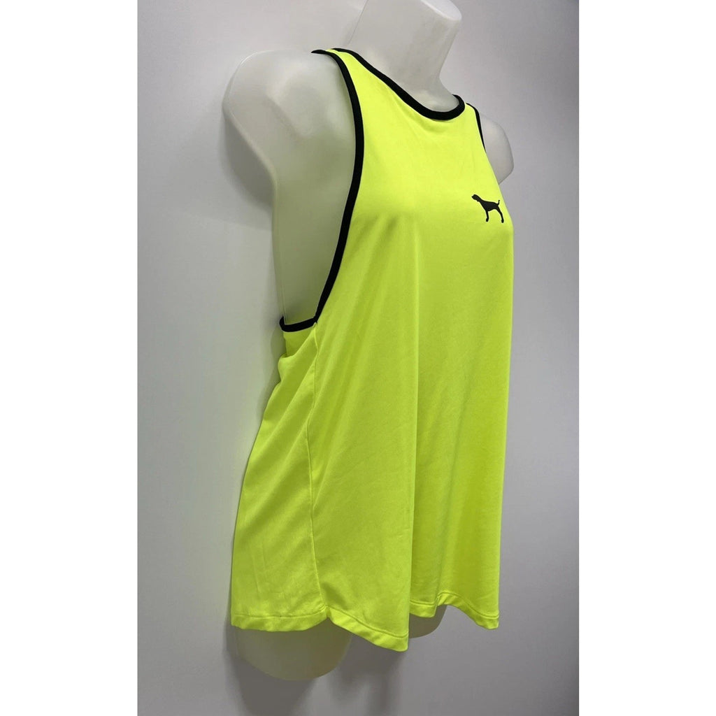 Victoria's Secret Neon Green Racerback Tank Top With Dog Small Polyester