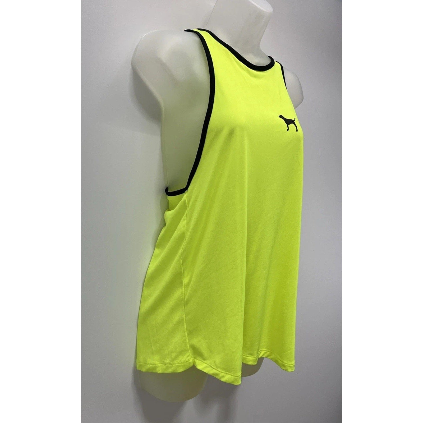 Victoria's Secret Neon Green Racerback Tank Top With Dog Small Polyester