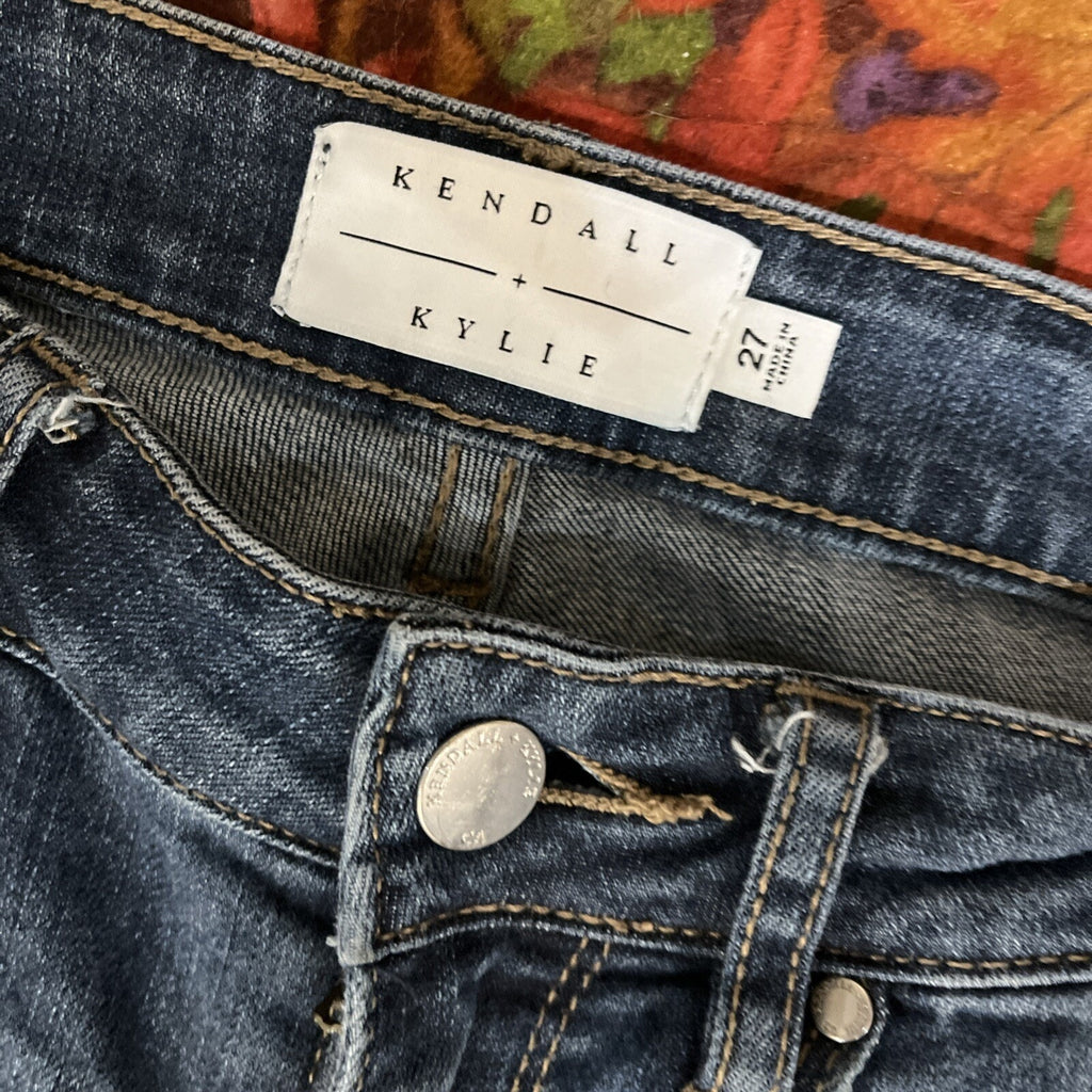 Kendall + Kylie jeans womens 27 skinny moto Distressed Moto medium wash