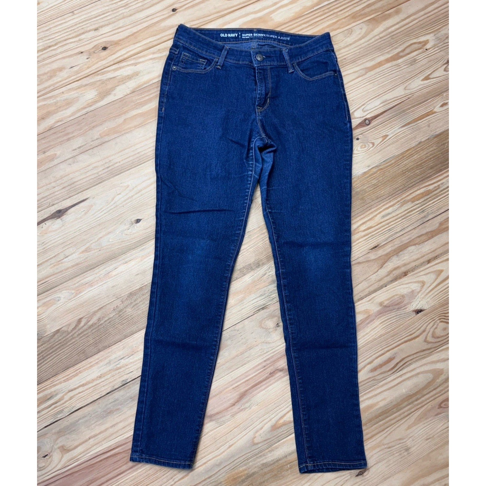 Old Navy Super Skinny Jeans Womens Sz 4 27X27 No Tag Blue Denim Stretch Mid Rise