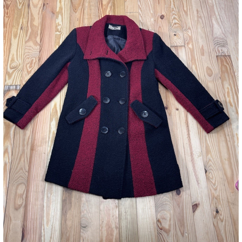 MARK REED WOMEN'S WOOL COAT, SIZE 8 Petite Heavy Button Closure Fitted Style