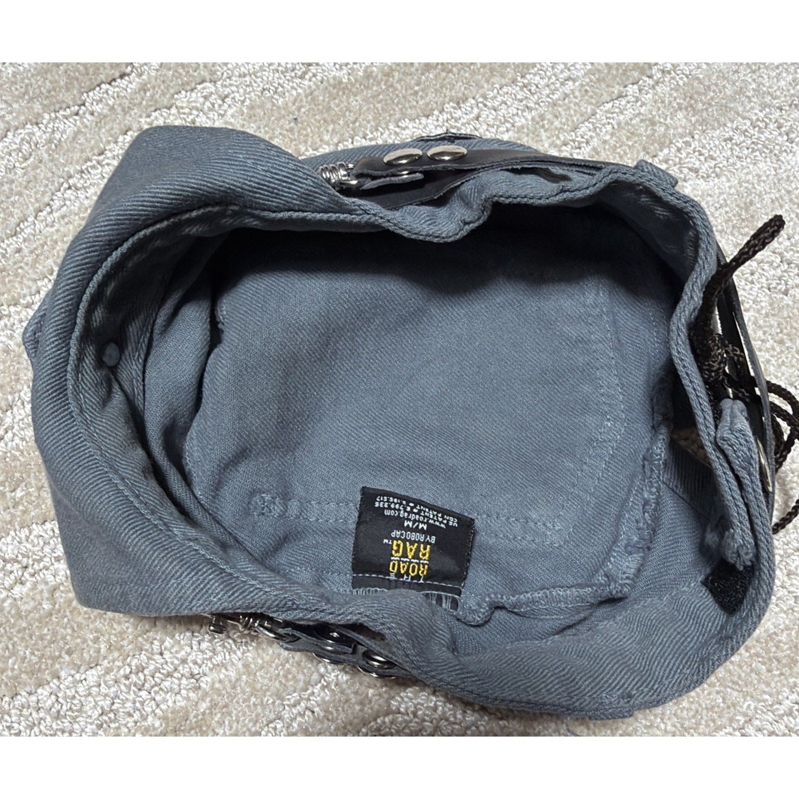 Robo Cap Denim Biker Hat Cap Size M The Road Rag Vintage Unisex With HD Patch