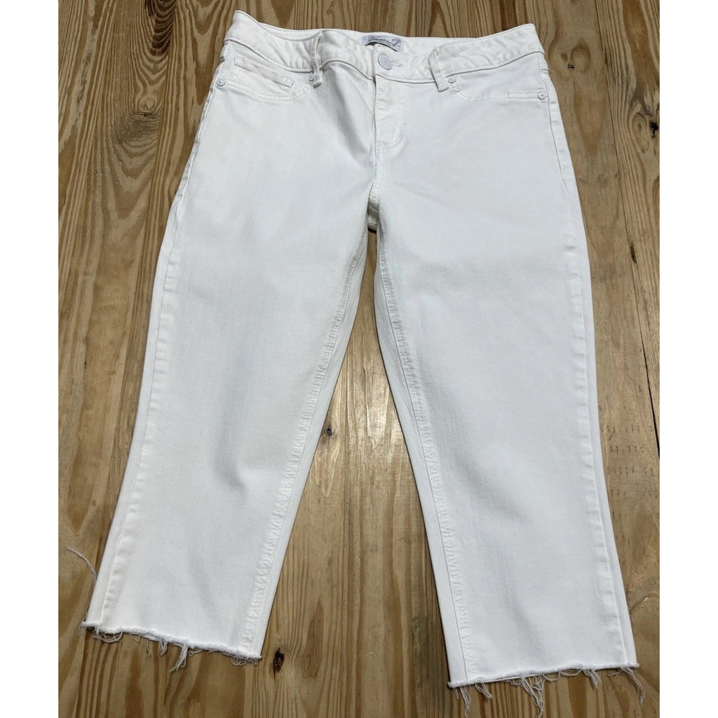 Seven7 Breezy Crop Pant Skimmer Skinny White Size Raw Hem 30x19