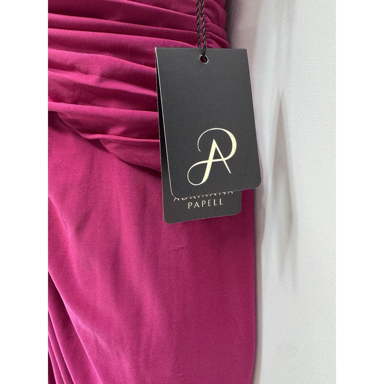 NWT By Adrianna Papell Draped Lace Shoulder Dress/Gown Pomegranate Size 10