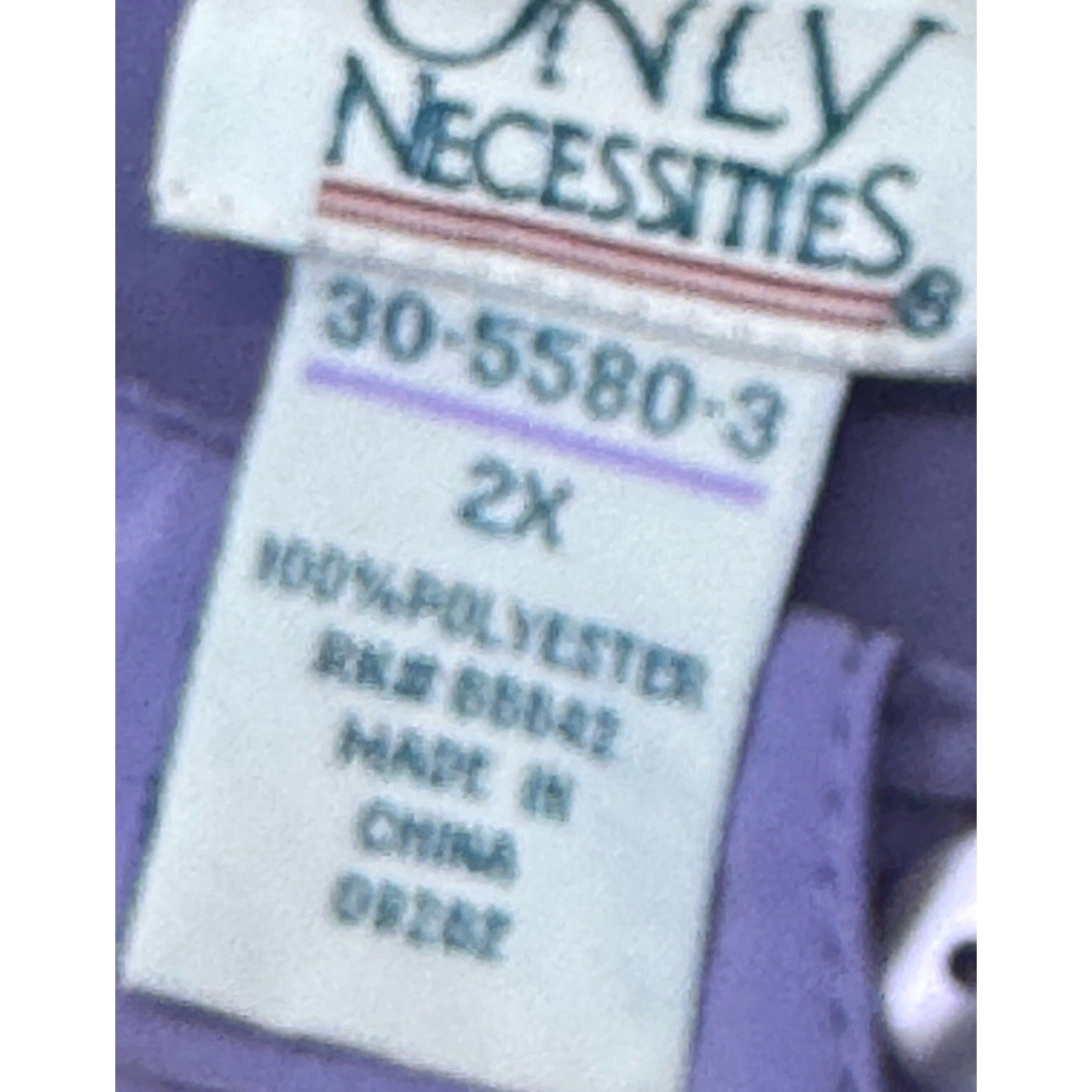 Only Necessities Button Up Blouse Plus Size 2X Purple Short Sleeve