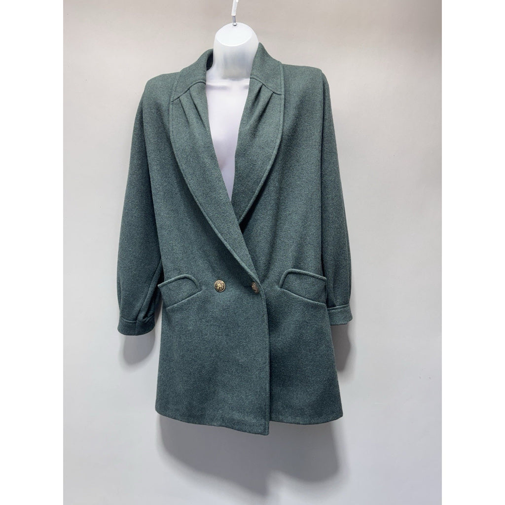 Vintage Donnybrook Wool Coat Green Oversized Blazer USA Gold Button