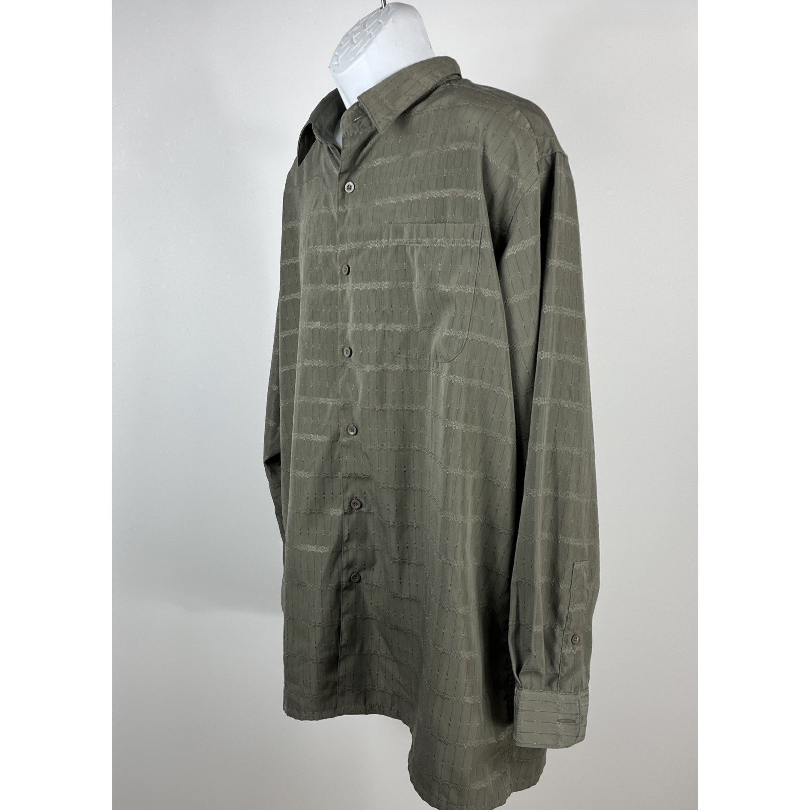 Vintage Haband Embroidered Green Button Up Shirt Size XL