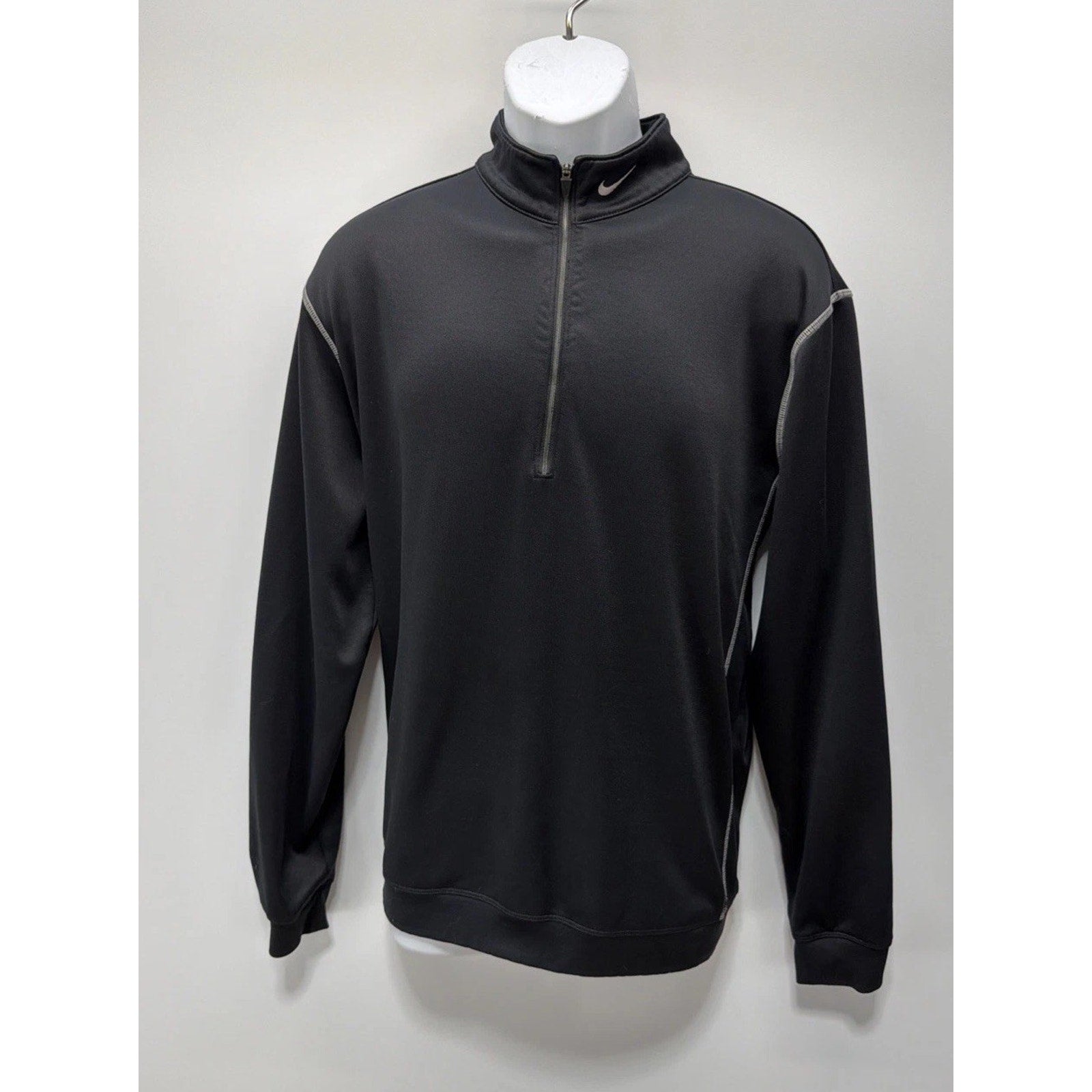 Nike Golf Tour Men's Medium 416574-010 Black Therma-Fit 1/4 Zip Pullover Shirt