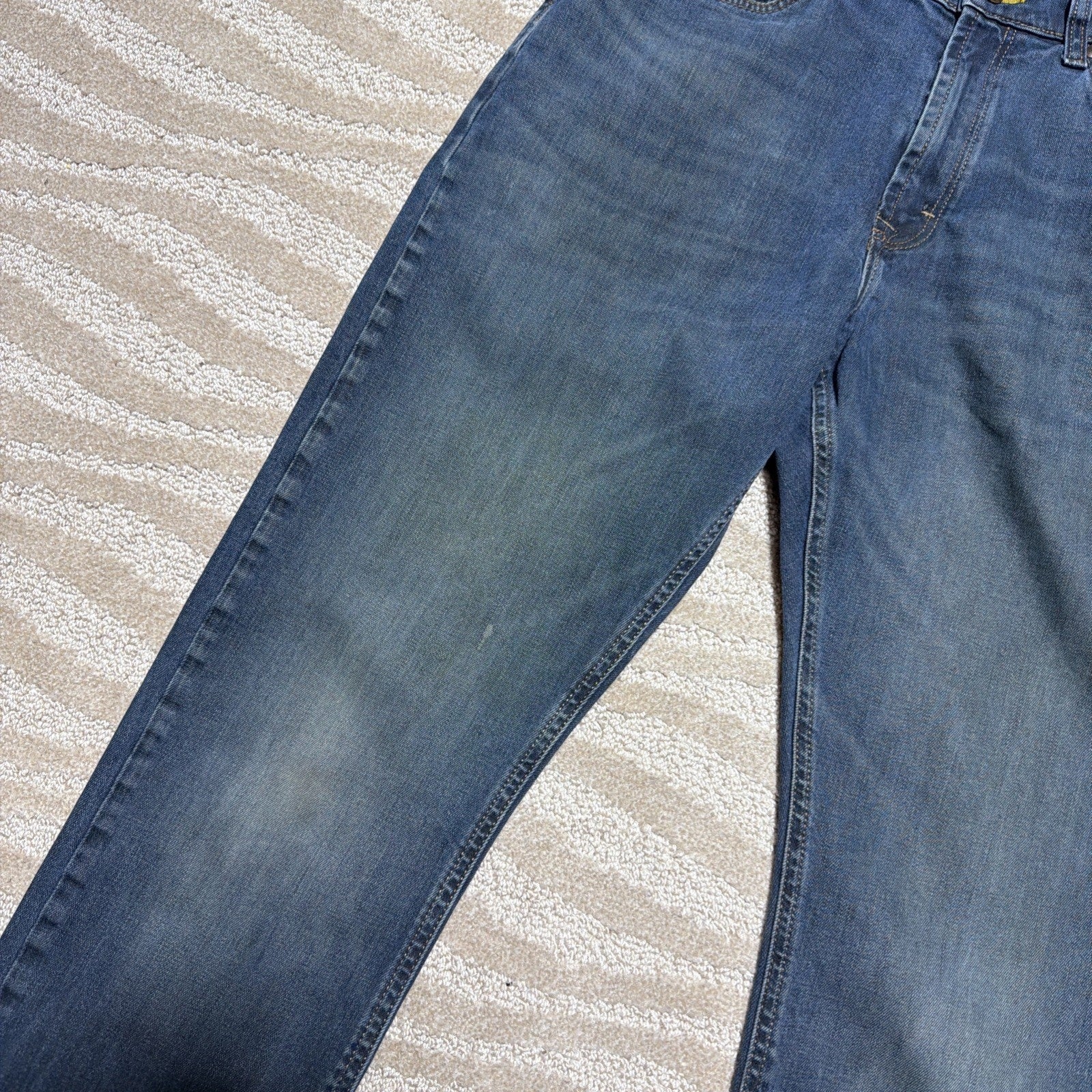 Wrangler Athletic Fit Straight Blue Jeans Mens Workwear 32x32