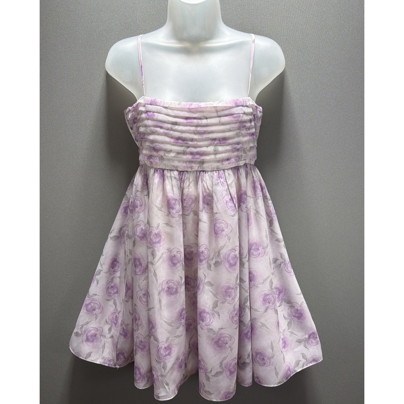 Mi Ami By Francesca’s Floral Lined Lavender Baby Doll Dress Size Small NWT