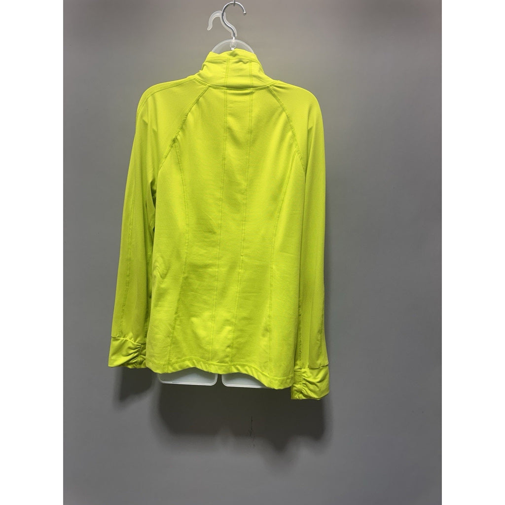 Tangerine Women’s L Neon Sulphur Green Full Zip Athletic Running Jacket Zip