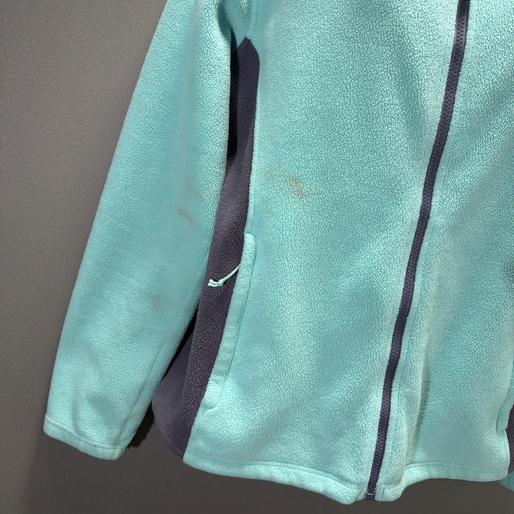 The North Face Full Zip Fleece Jacket Green Gray Pockets Women’s XL