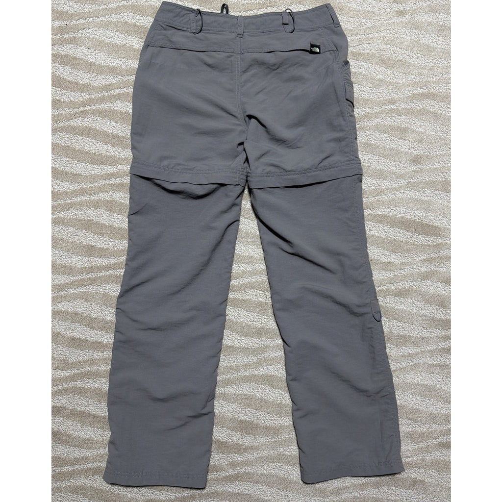 The North Face Hiking Pants Convertible Zip Off Shorts Gray Women's 8 Excellent