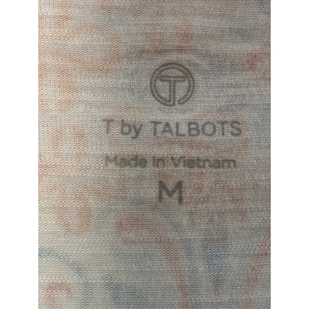 Ladies M Talbots 3/4 Sleeve Notch Neck Top Gather pull on sides Comfy Pastels