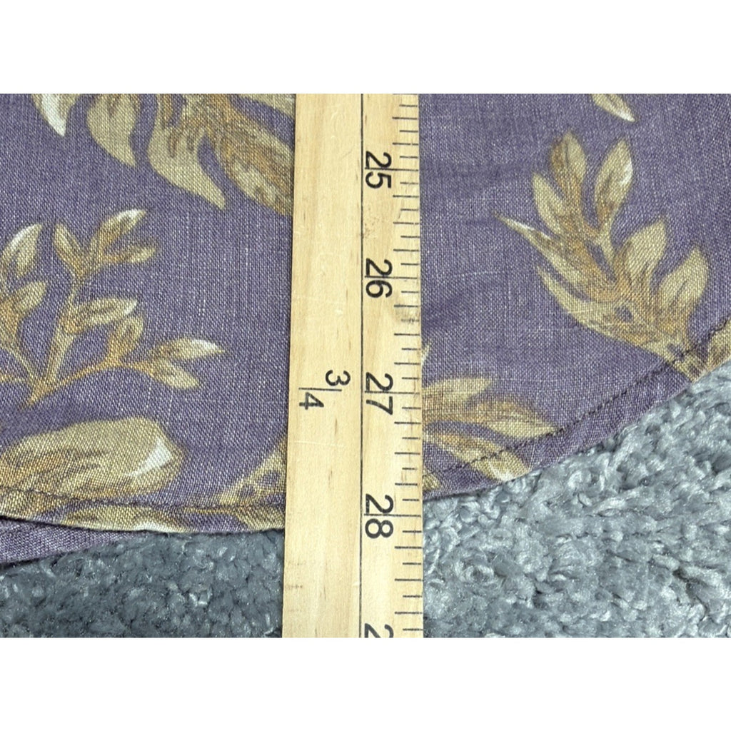 Celio 100% Linen Shirt Men Size M Floral Button Up Long Sleeve Purple Beach