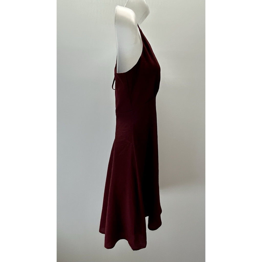 Express | Small | Maroon Velvet Sleeveless Deep-V Back Mini Cocktail Dress.