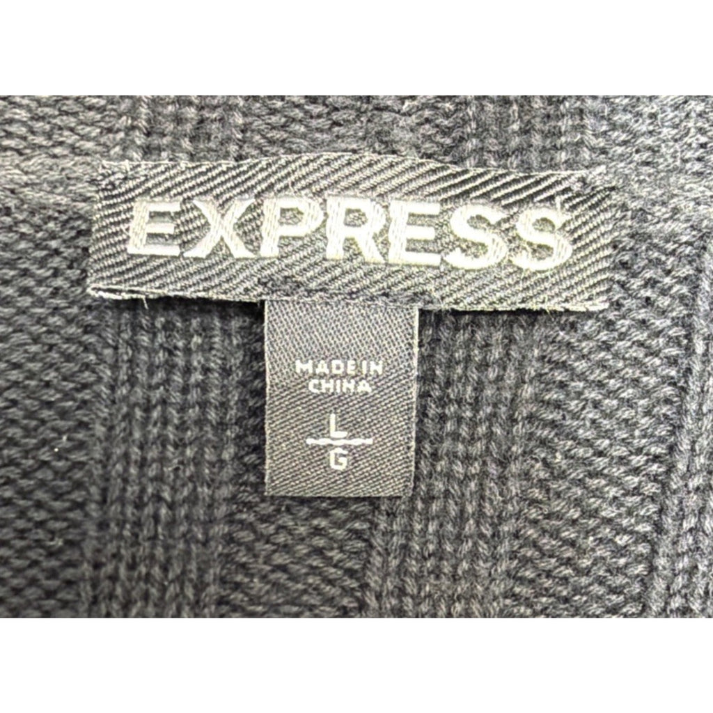Express Long Sleeve Open Cardigan Size L Black Career Casual Minimalist
