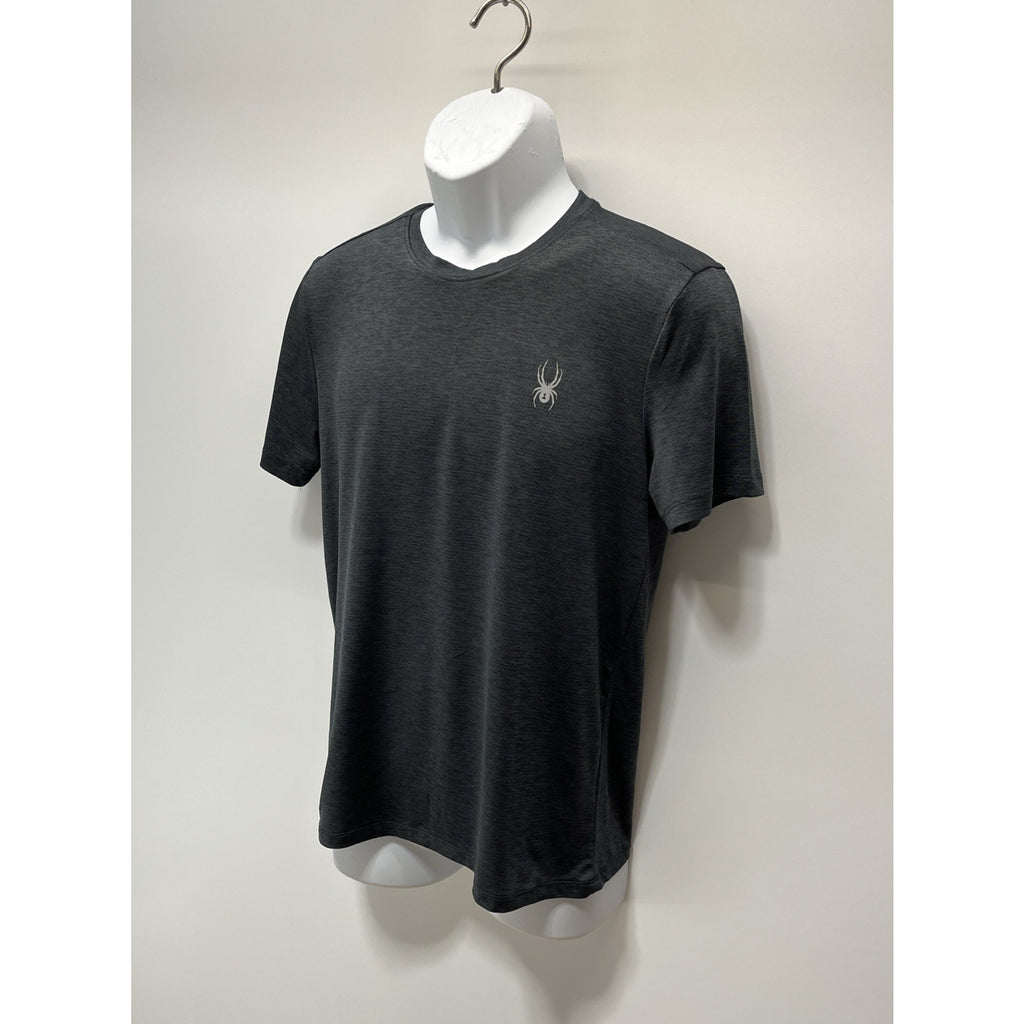 Spyder Active ProWeb T Shirt Mens Size Small Gray Black Short Sleeve Athletic