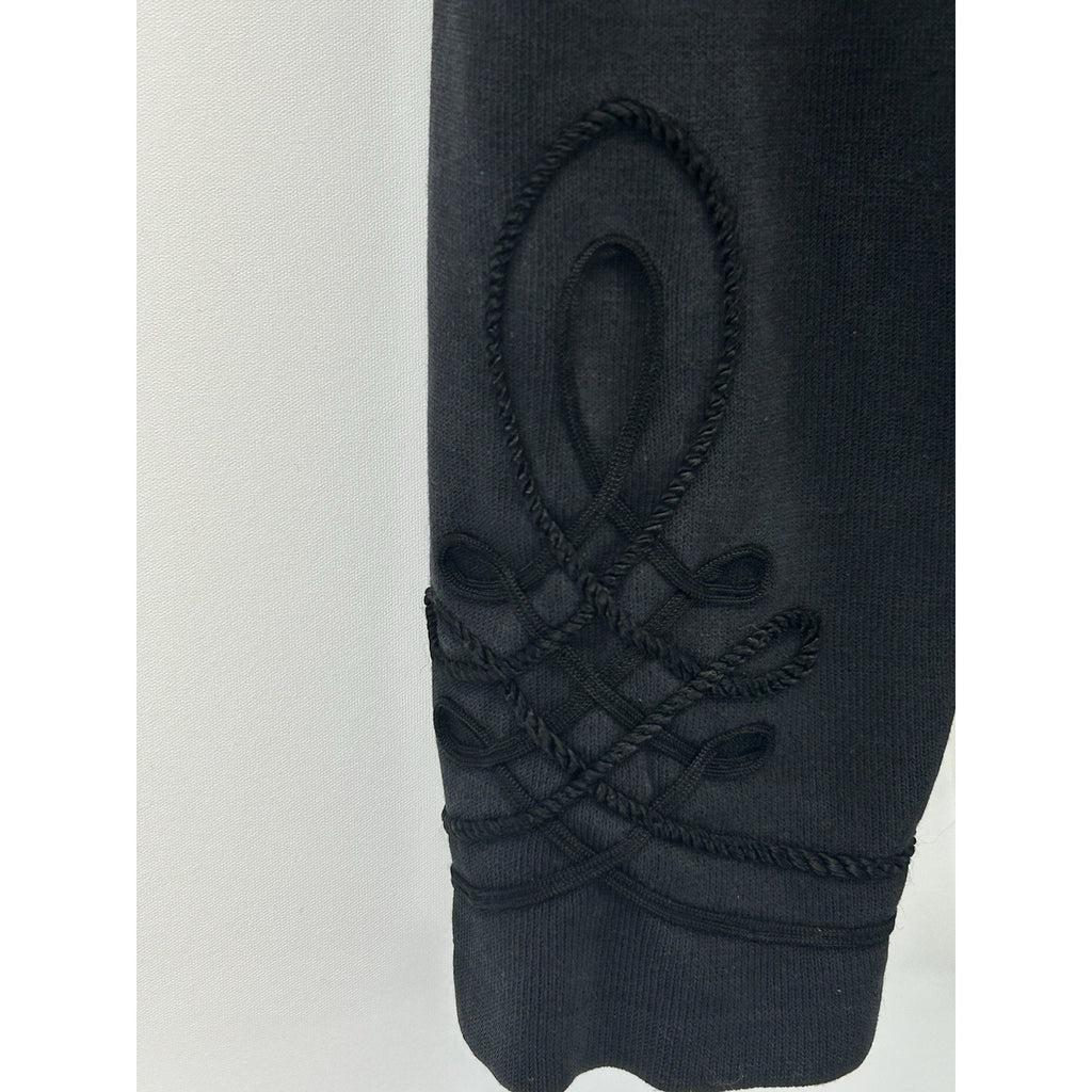 Women's TALBOTS Black 78% Silk Embroidered Long Sleeve Blouse Size Large.