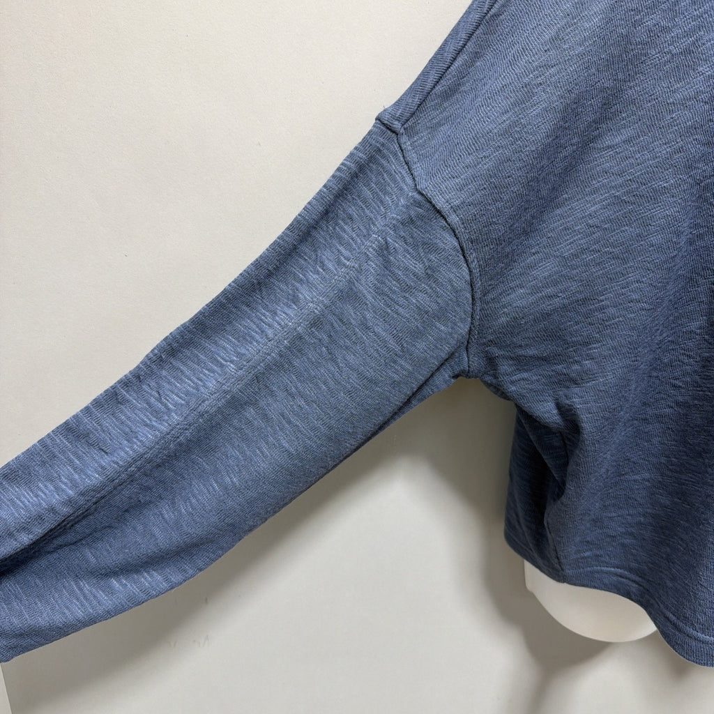NWT- SO Brand Size XLarge Long Sleeve Oversized Blue Double Cloth Henley Top