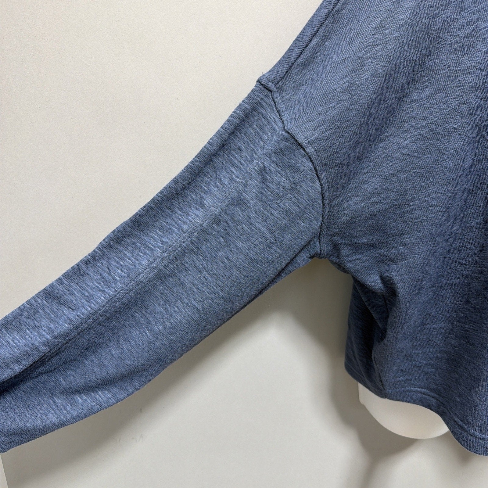 NWT- SO Brand Size XLarge Long Sleeve Oversized Blue Double Cloth Henley Top