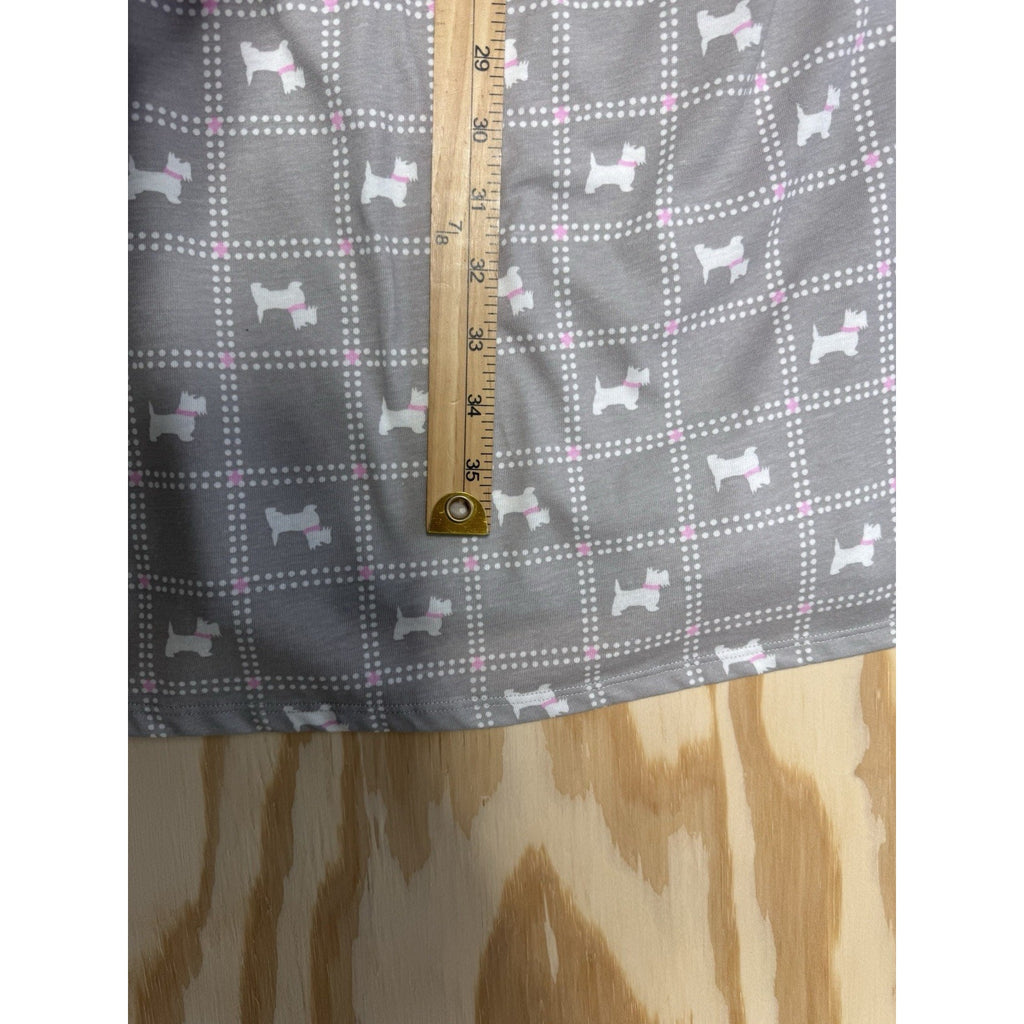 Aria Collection Nightgown Womens 3X Gray Dog Print Sleep Shirt Lace Trim Pajama