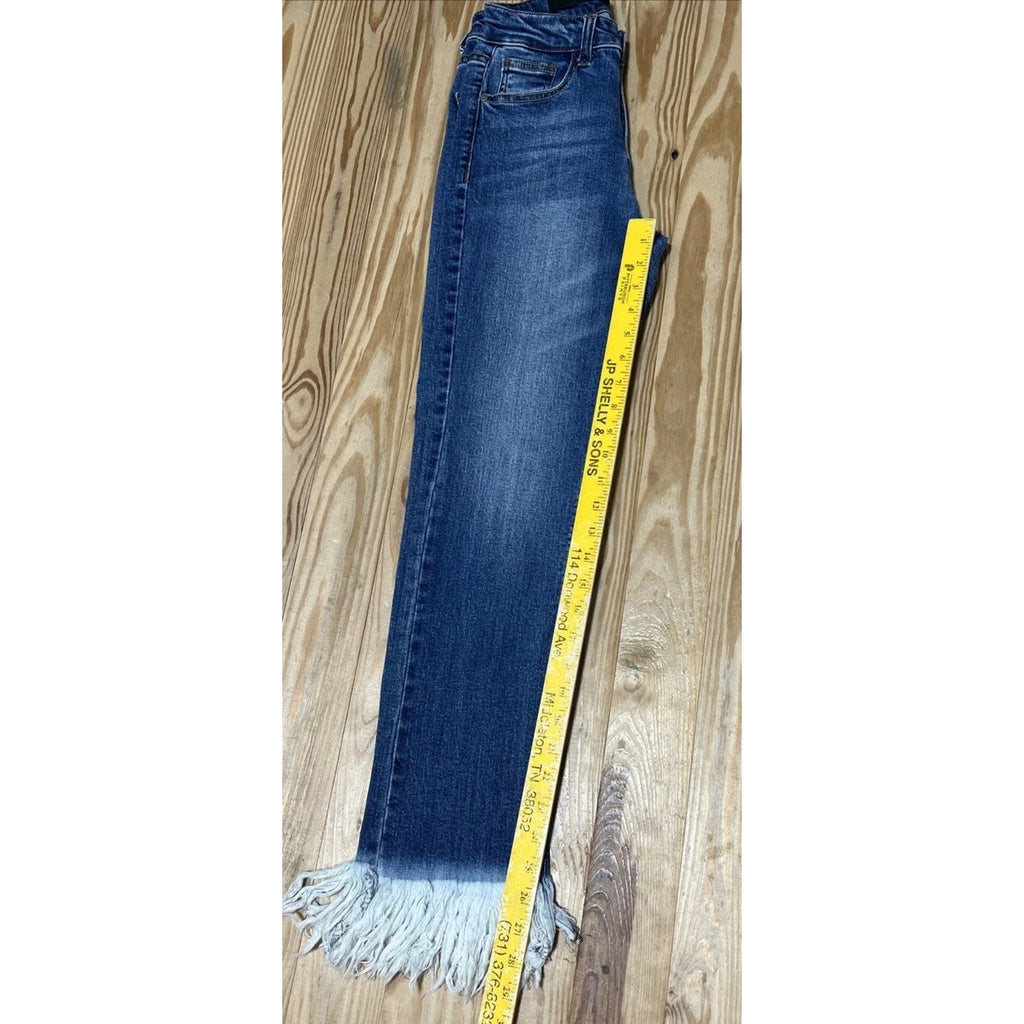 C'est Toi Black Label Womens Jeans 3/27 Mid Rise Slim Straight Frayed Hem NWT