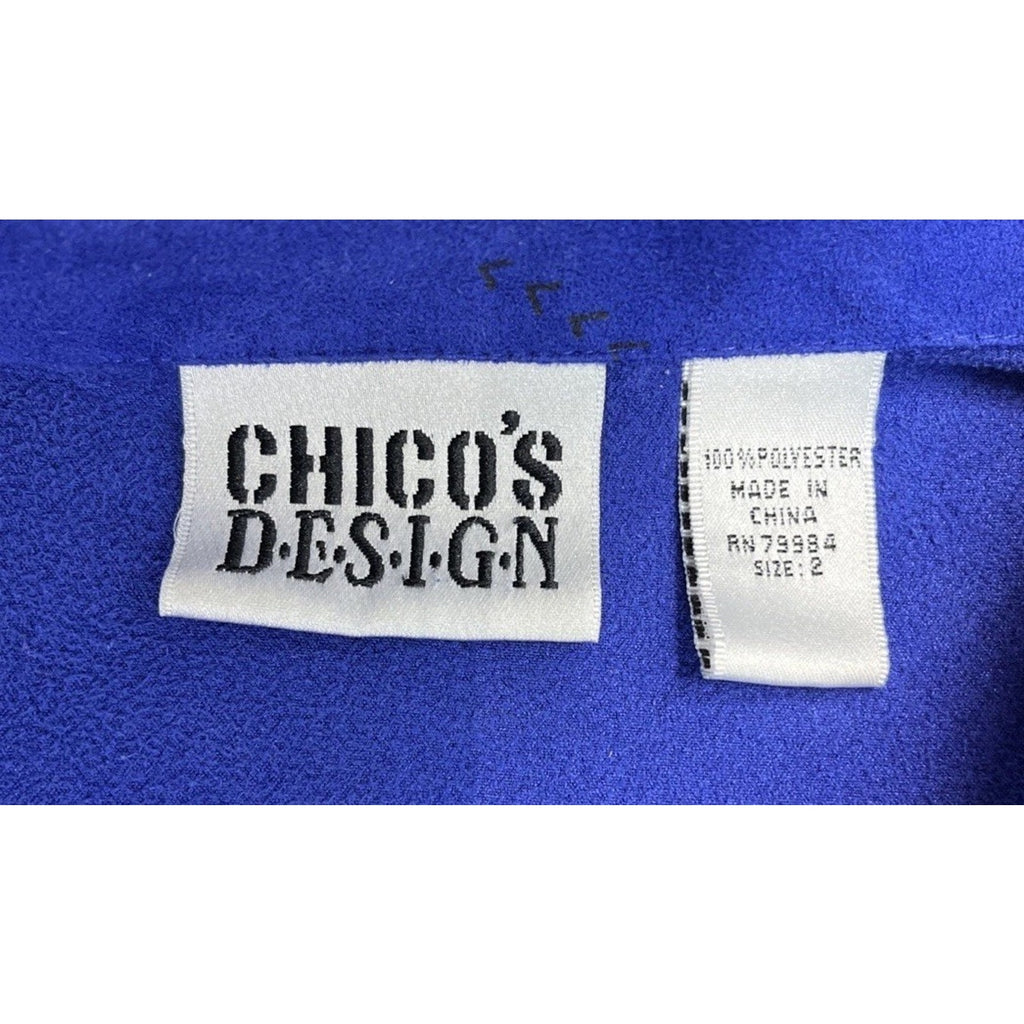 Chico’s Full Zip Aztec Print Jacket Size 2 Large Poly