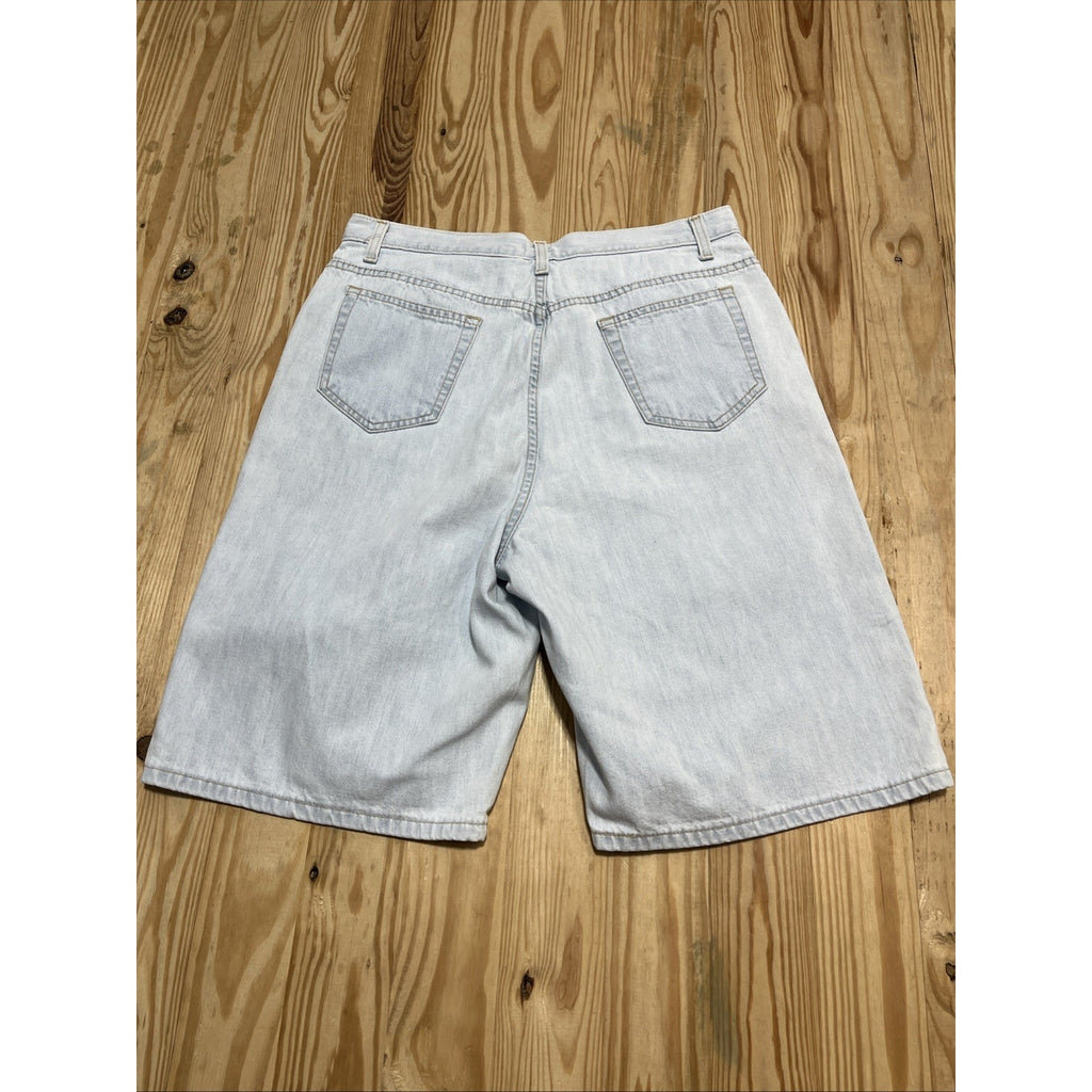 Liz Claiborne Womens Jean Shorts High Rise Size 12 Light Blue Denim Classic Fit