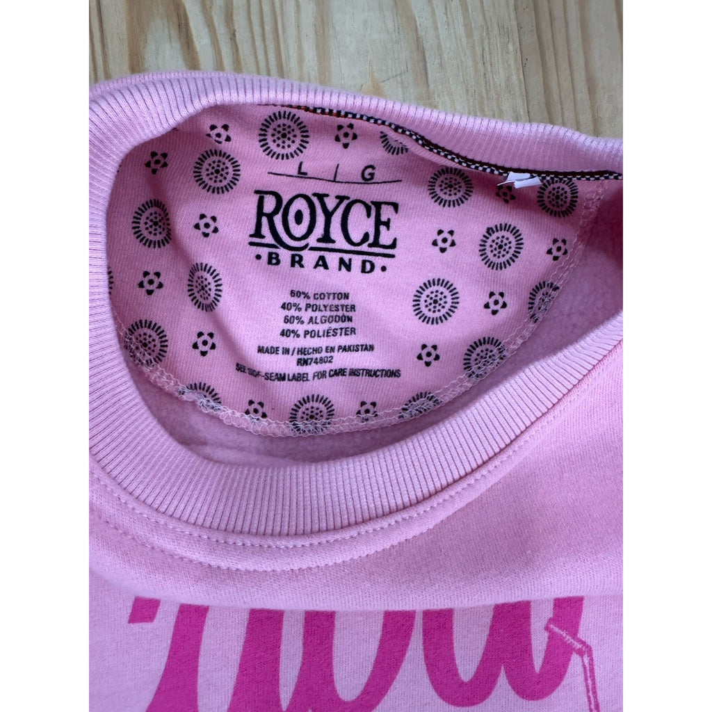 Womens Royce Pink Long Sleeve Cabana Island Vibe Sweatshirt Large Oversized