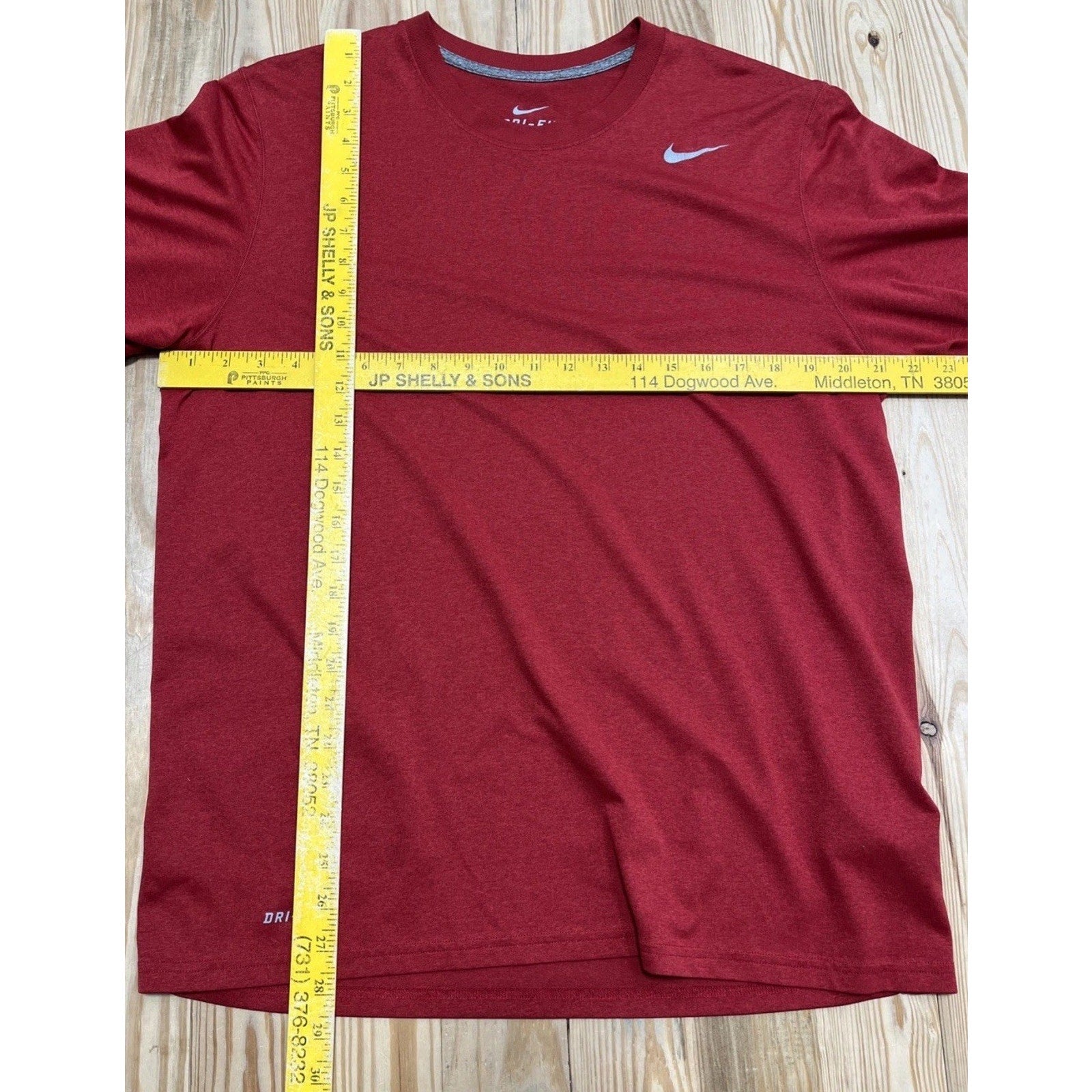 Nike Shirt Tee Men's Sz Large Dri Fit Tshirt Short Sleeve Heather Red