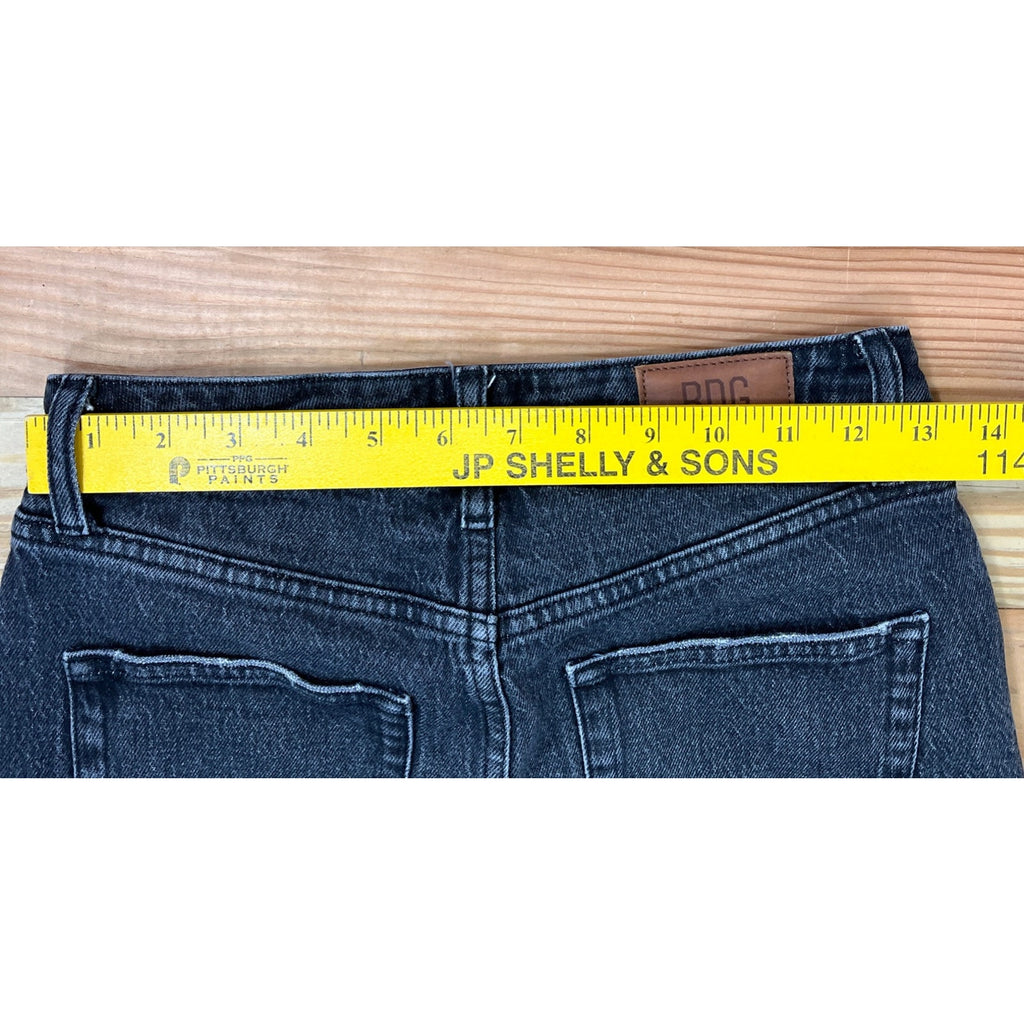 BDG Urban Outfitters Dillon Jeans Women's 26x32 Black Denim Button Fly Raw Hem