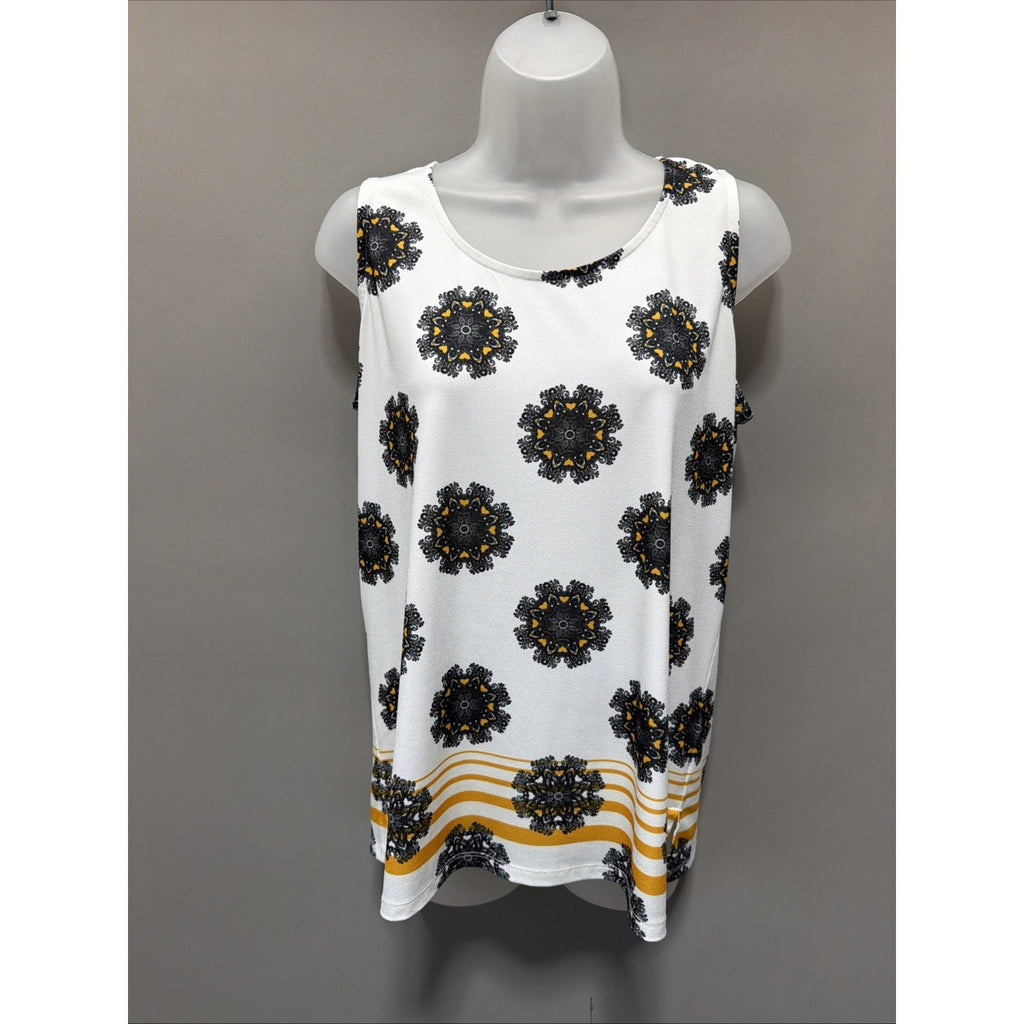 Isle By Melis Kozan Mixed Print Eclectic Artsy Boho Relaxed Tunic Button Top M