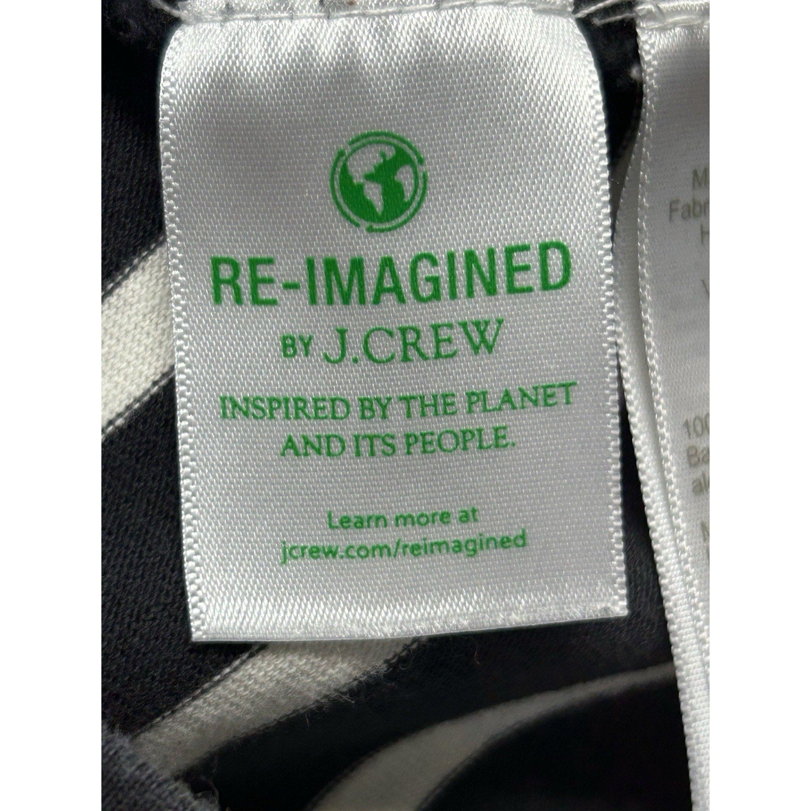 J. Crew Mariner Top Womens S Black White Striped Ruffle Short Sleeve Nautical.