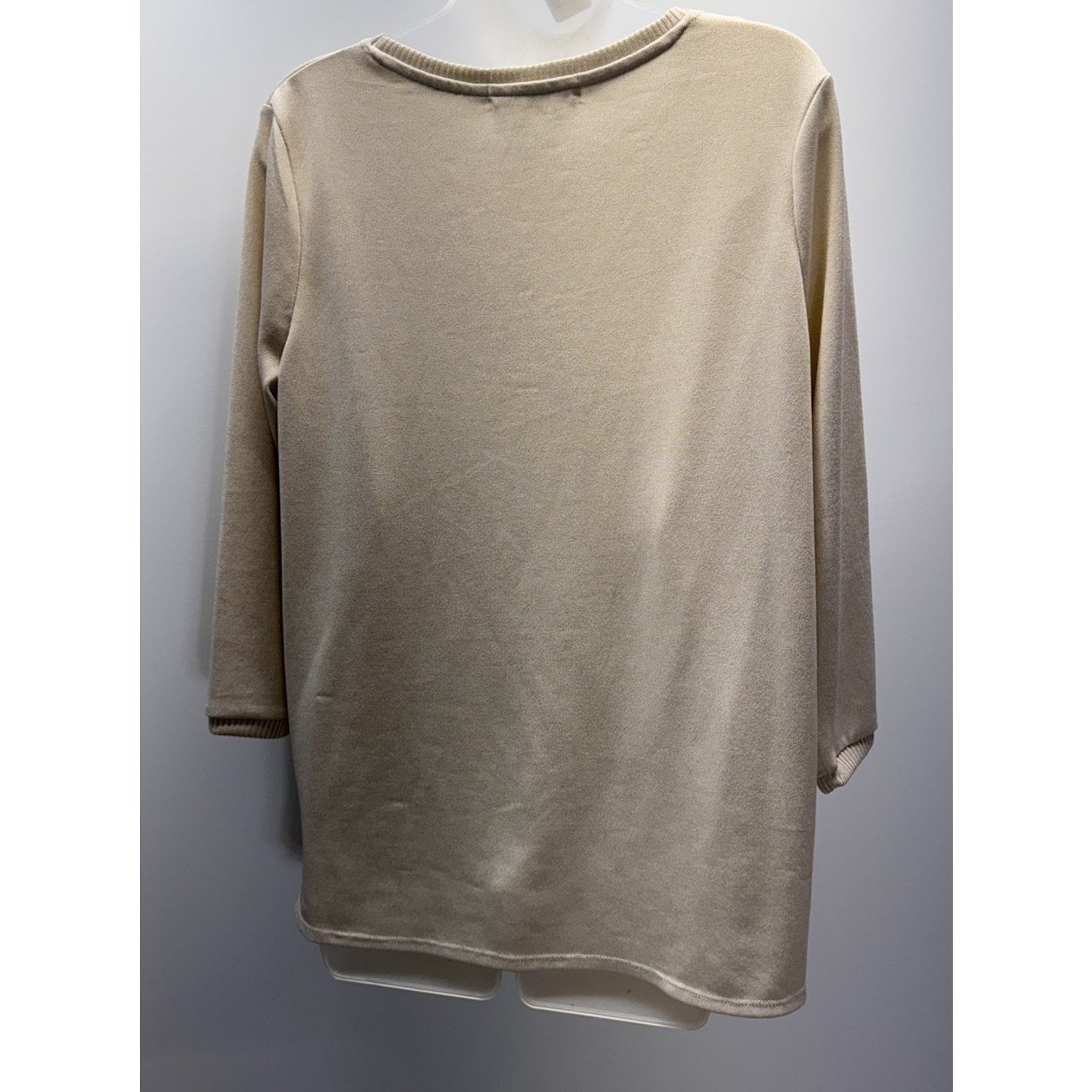 Kiss & Fly City Scape Fashion Theme Rhinestone Long Sleeve Top Women's Size L