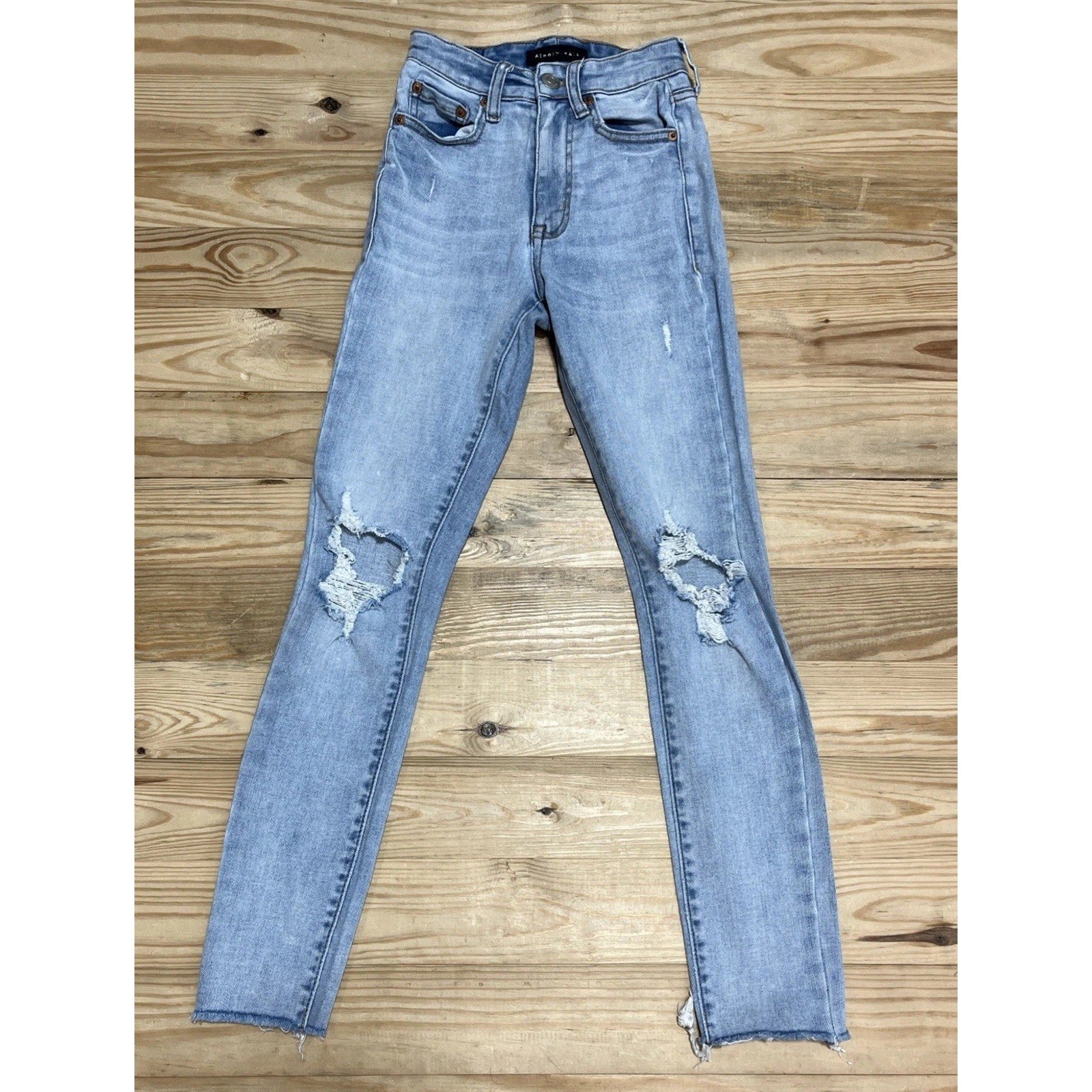 Aeropostale Size 000 Jeans Super High Rise Ankle Jeggings Distressed Destroyed