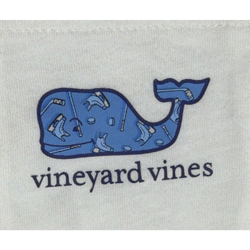 New ! Vineyard Vines Boys White Cap Hockey Gear Whale Pocket T-Shirt 12-14 M