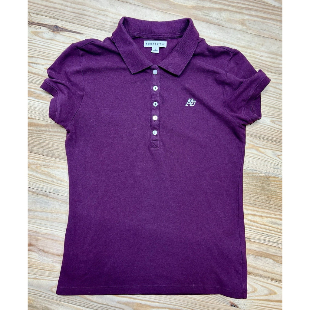 Aeropostale Tank Top Purple Junior Sz Large With White Embroidery.