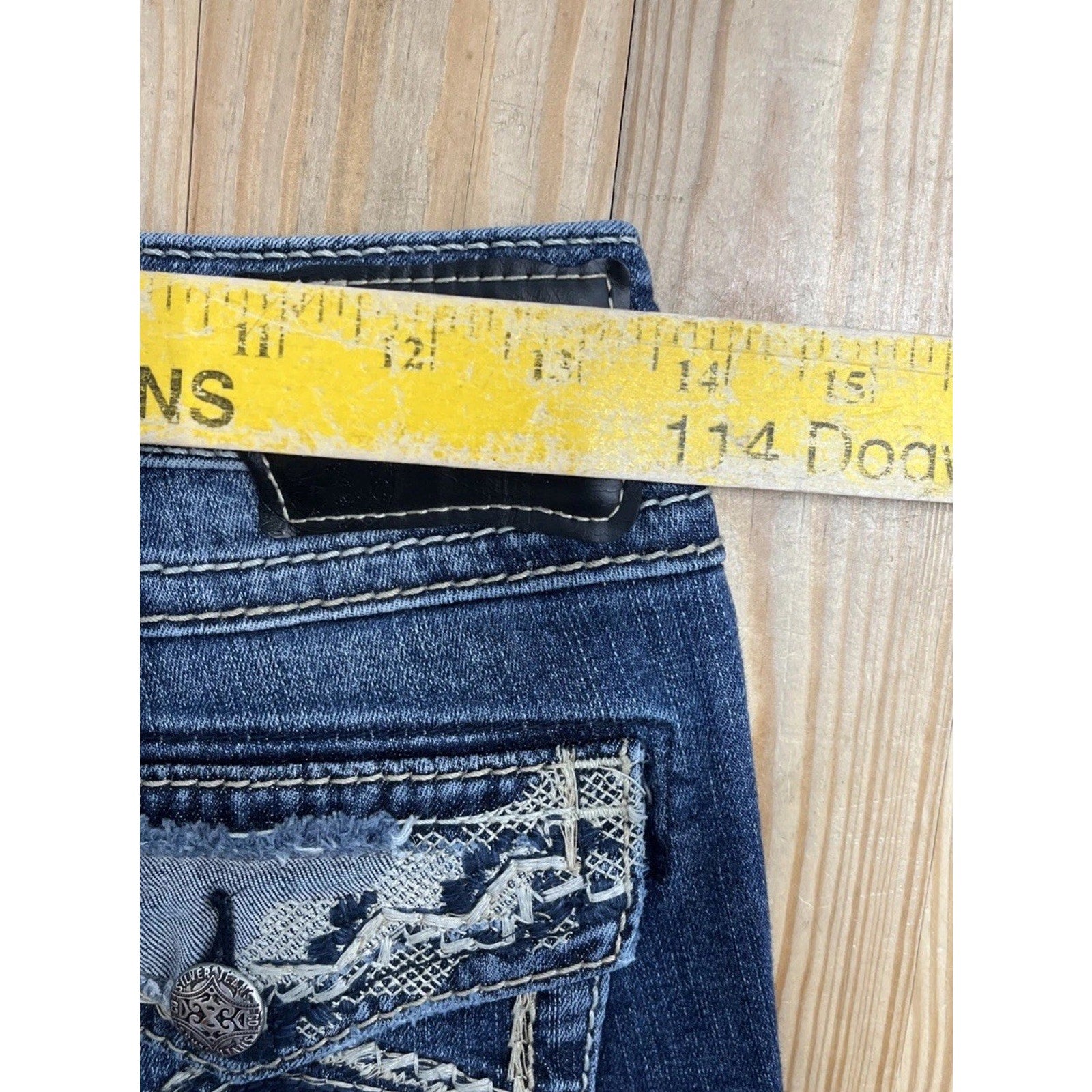 Silver Suki High Capri Jeans - Fluid Denim | Size 27/23 Back Flap Stitch Pocket