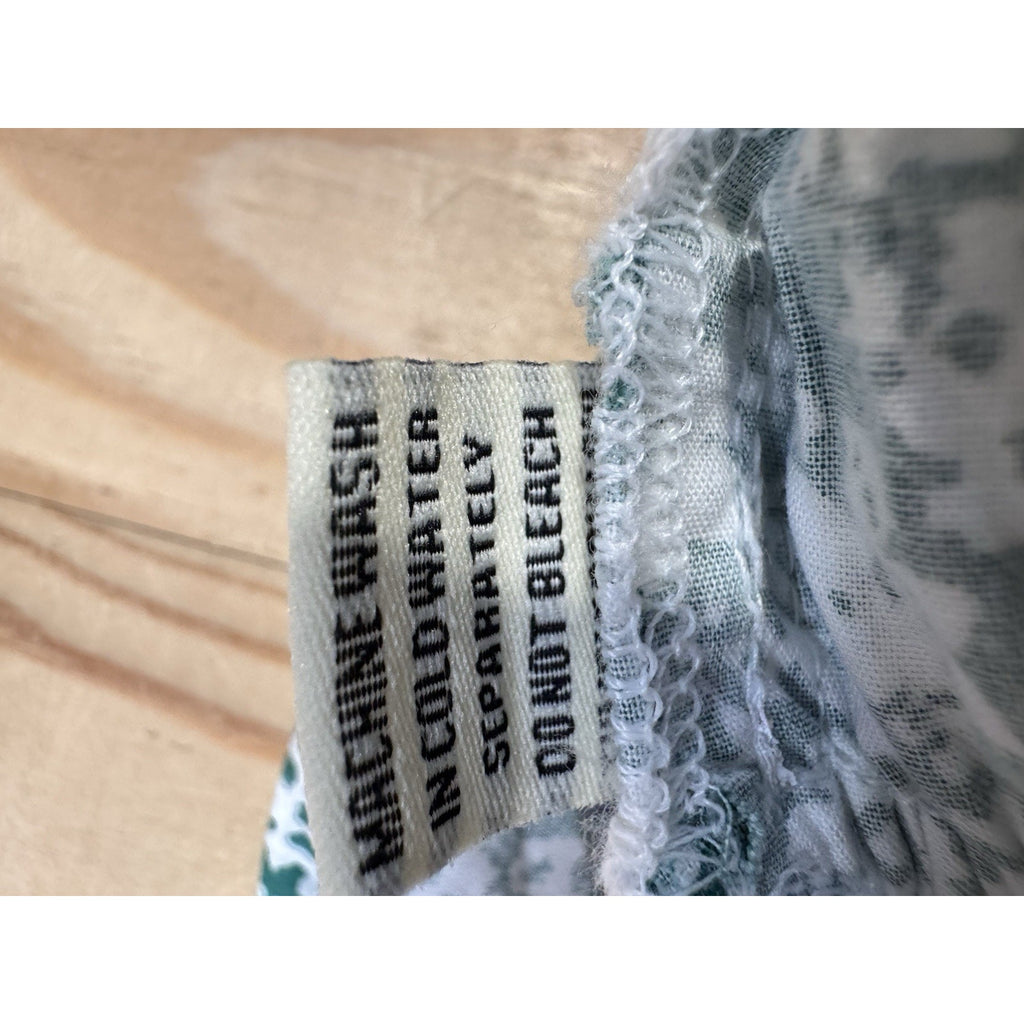 Sim Sam Crop Top Women XL Green Bloom Tank Ruffle Coastal Cowgirl Festival Boho