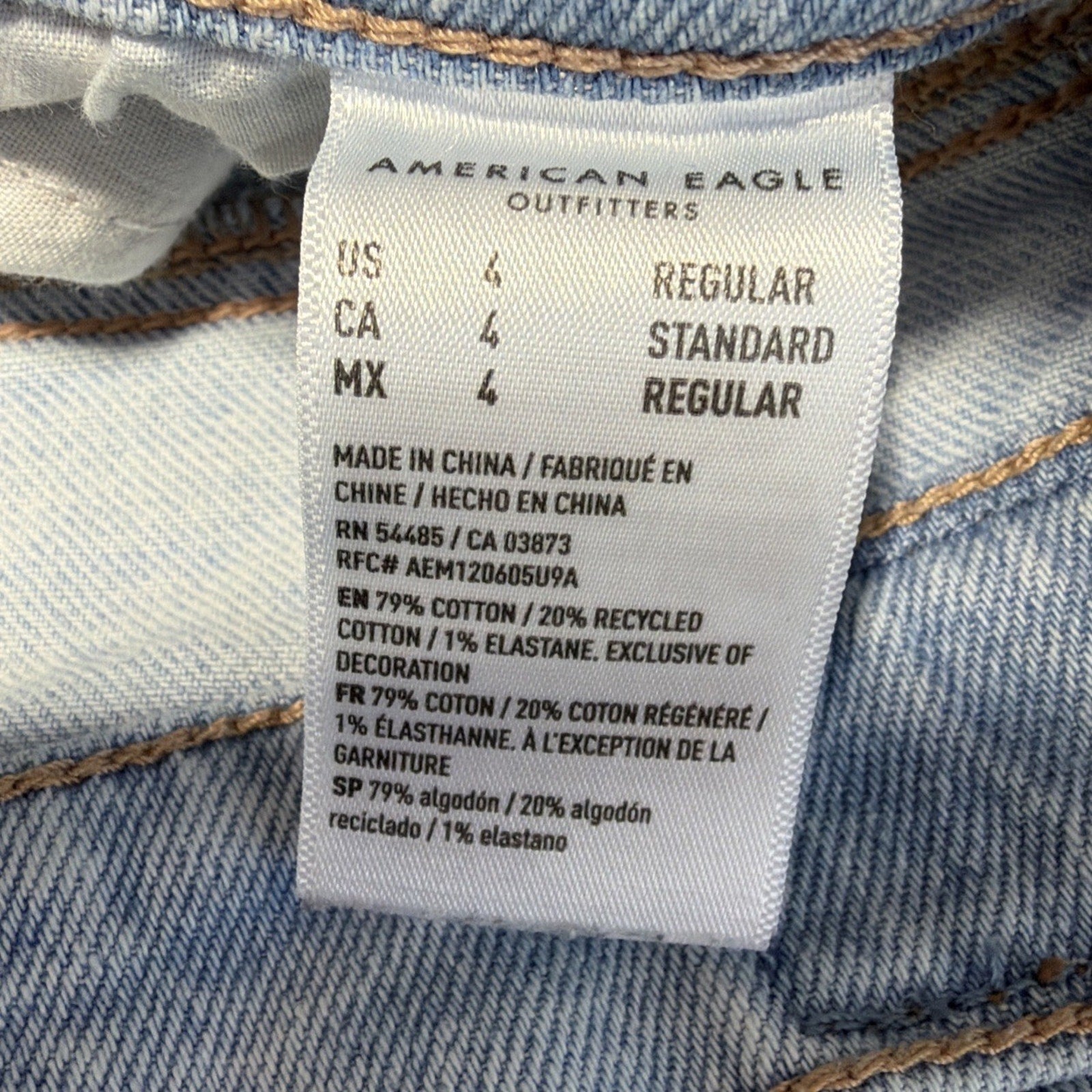 American Eagle Womens Su High Rise Ankle Straight Jeans Sz 4 Distressed Loose