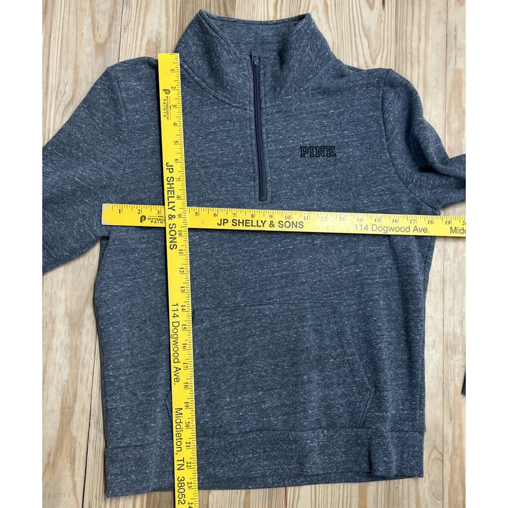 PINK Grey 1/4 Zip sweatshirt victorias secret medium