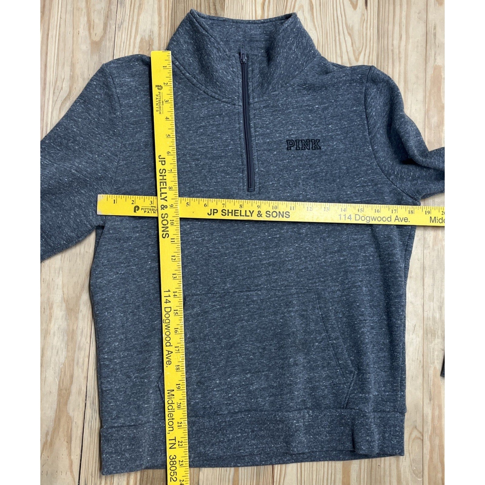 PINK Grey 1/4 Zip sweatshirt victorias secret medium