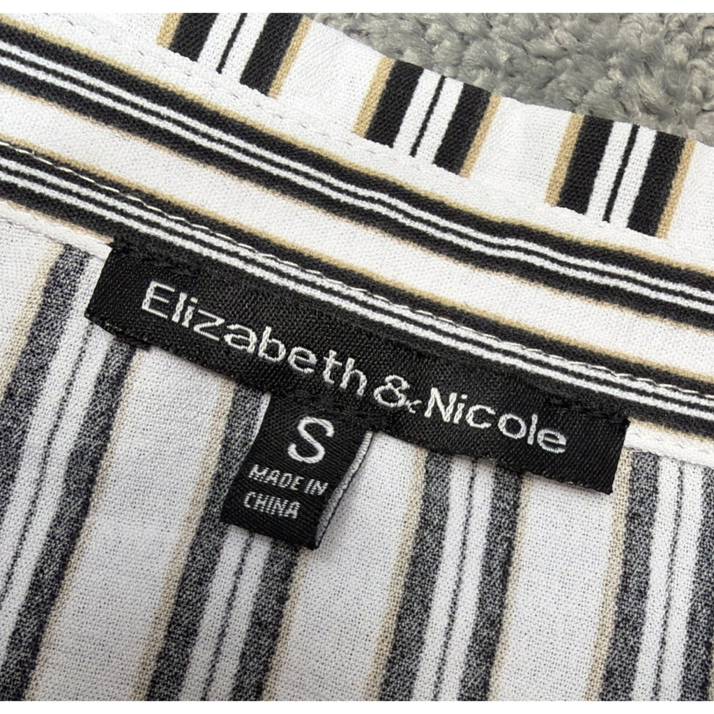 Elizabeth & Nicole Cap Sleeve Blouse Womens Small Button Down Career Casual