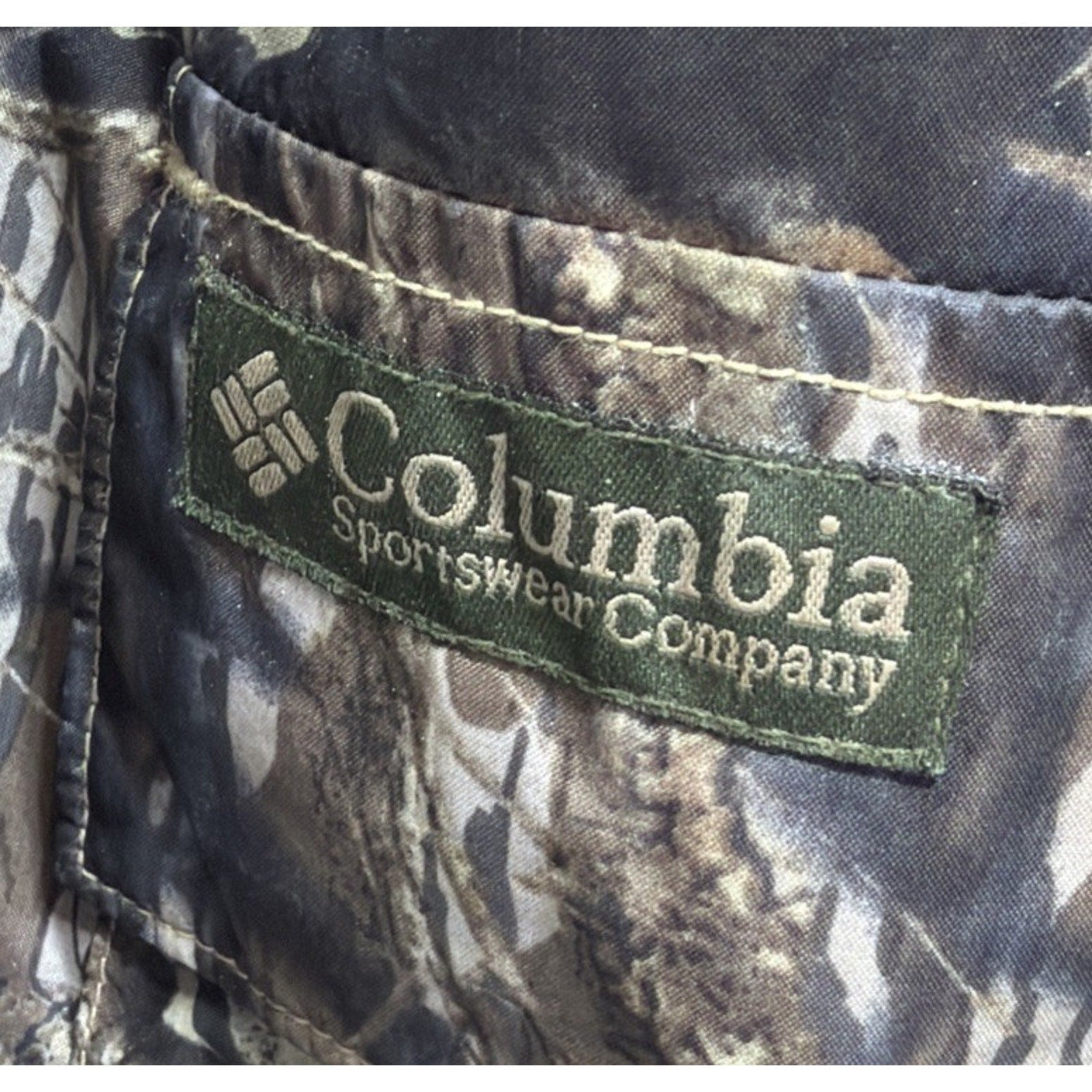 VTG Columbia Men’s Hooded Break-Up PVC Rain Coat Mossy Oak Camo • Medium